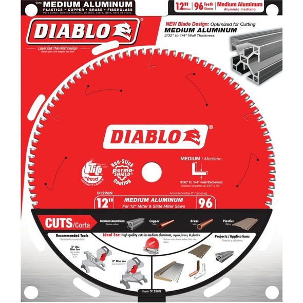 Diablo 12 In. 96-Tooth Aluminum Circular Saw Blade D1296N 320833