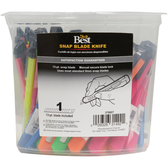 Do it 9 mm 13-Point Snap-Off Knife Display K13-50-DIB Pack of 50 378607