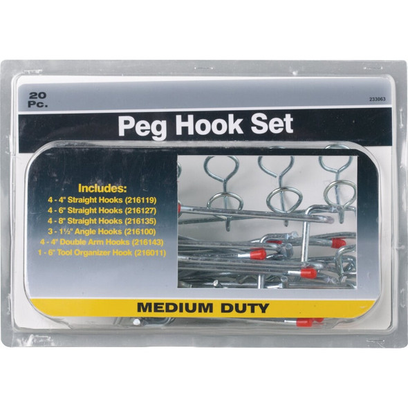 Medium Duty Pegboard Hook Set (20-Piece) 233063 233063