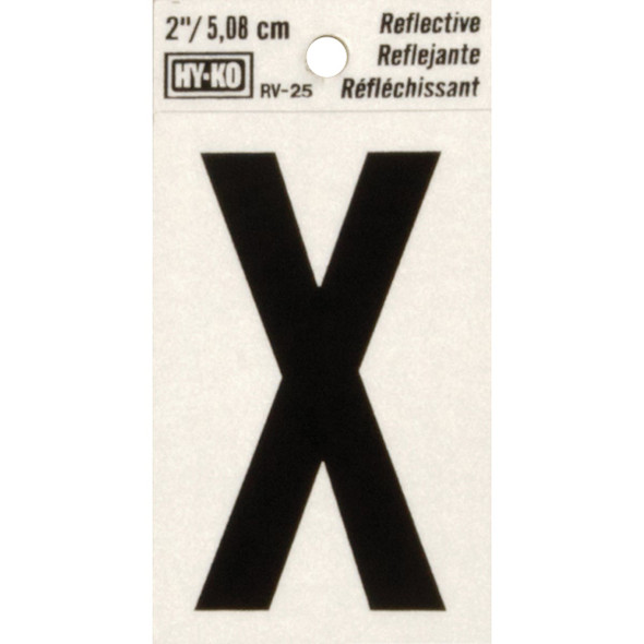 Hy-Ko Vinyl 2 In. Reflective Adhesive Letter, X RV-25/X Pack of 10 Hy-Ko Vinyl 2 In. Reflective Adhesive Letter, X RV-25/X Pack of 10