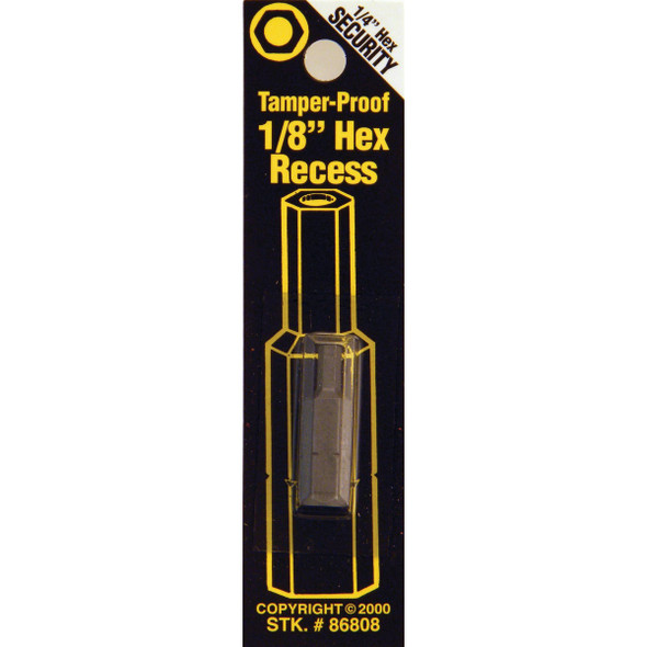 Best Way Tools 1/8 In. Hex Security 1 In. 1/4 In. Hex Screwdriver Bit B86808