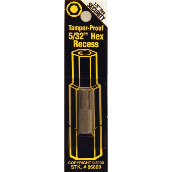 Best Way Tools 5/32 In. Hex Security 1 In. 1/4 In. Hex Screwdriver Bit B86809