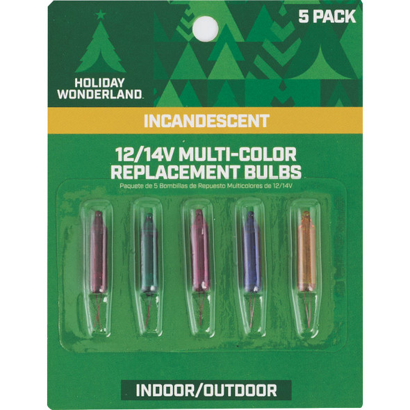 Holiday Wonderland  Mini Multi 12V-14V Replacement Light Bulb (5-Pack) KT-2024-S14 903302