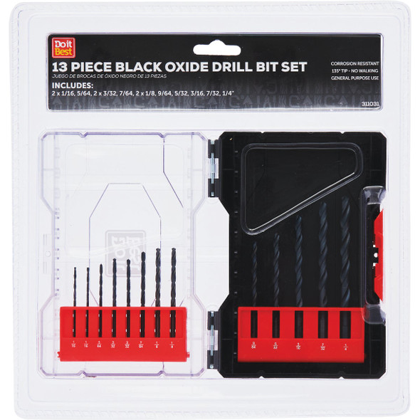 Do it Best Black Oxide Drill Bit Set (13-Piece) QJDIB-PTASET-002B