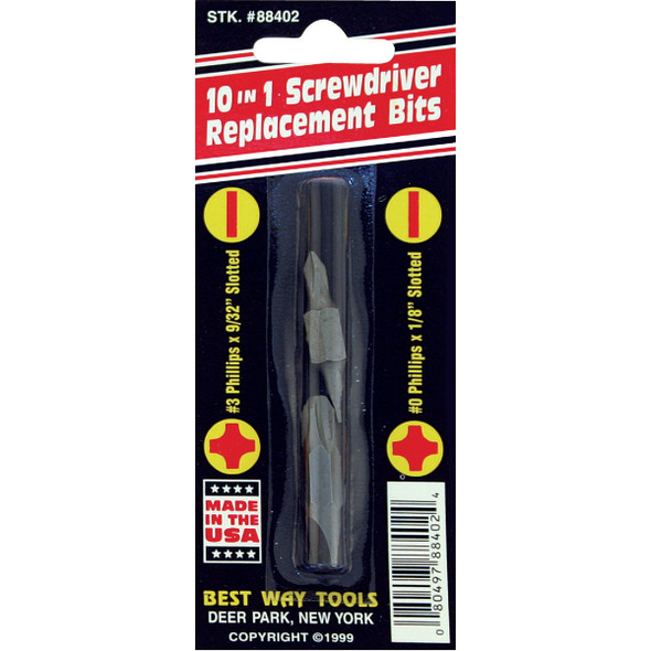 Best Way Tools Phillips 10-in-1 Replacement Double End Screwdriver Bit B88402