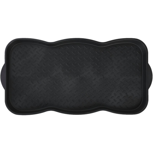 15x30 Black Recycled Plastic Contoured Boot Tray