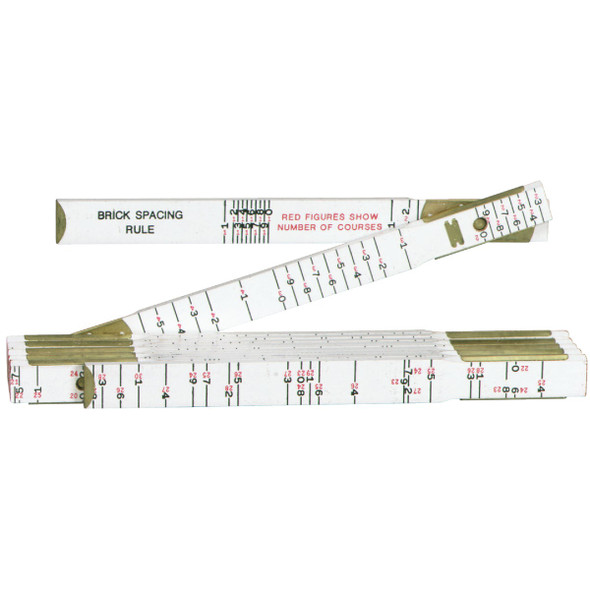 Crescent Lufkin Red End 6 Ft. x 5/8 In. Brick Mason  Wood Rule, White T636N