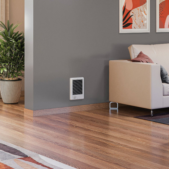 Cadet Com-Pak 1000W 120V Electric Fan-Forced Heater with Thermostat, White