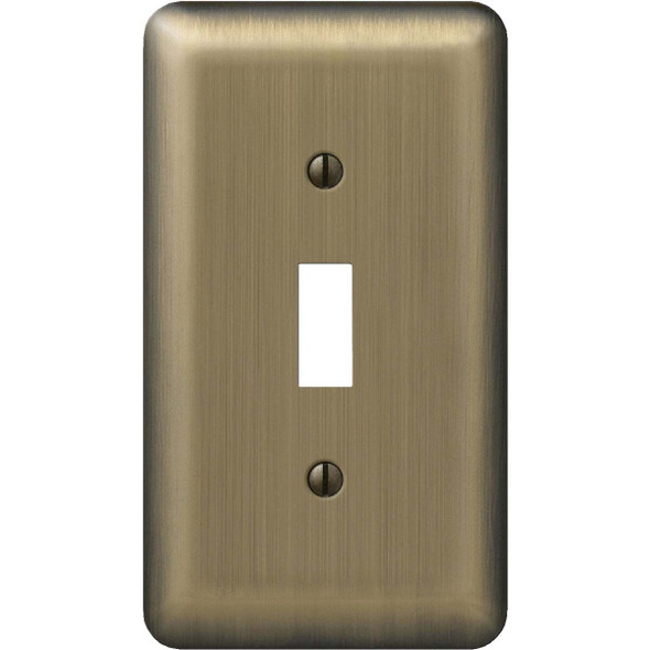 Amerelle 1-Gang Stamped Steel Toggle Switch Wall Plate, Brushed Brass 154T