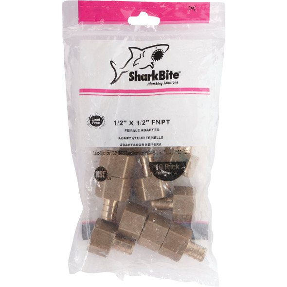 SharkBite 1-2 In. Barb x 1-2 In. FIP Brass PEX Adapter UC072LFA10 461547
