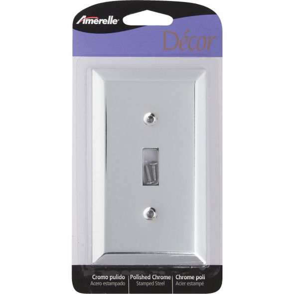 Amerelle 1-Gang Stamped Steel Toggle Switch Wall Plate, Polished Chrome Amerelle 1-Gang Stamped Steel Toggle Switch Wall Plate, Polished Chrome