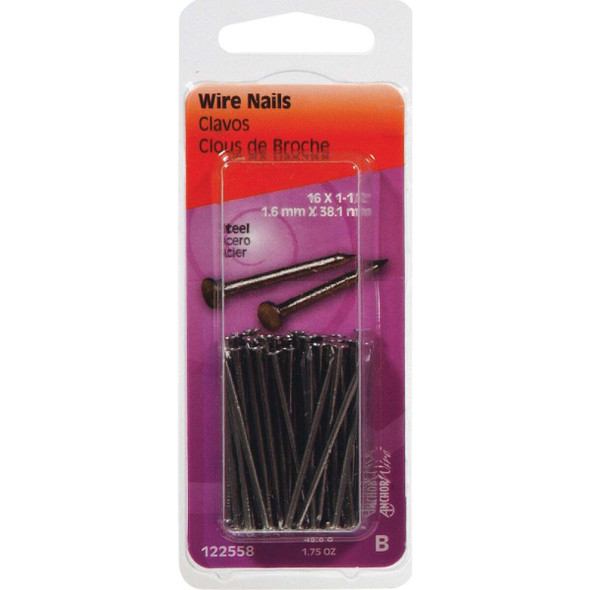 Hillman Anchor Wire 1-1/2 In. 16 ga Bright Wire Nails (1.75 Oz.) 122558