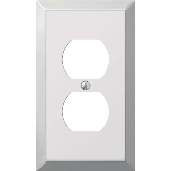 Amerelle 1-Gang Stamped Steel Outlet Wall Plate, Polished Chrome 161D