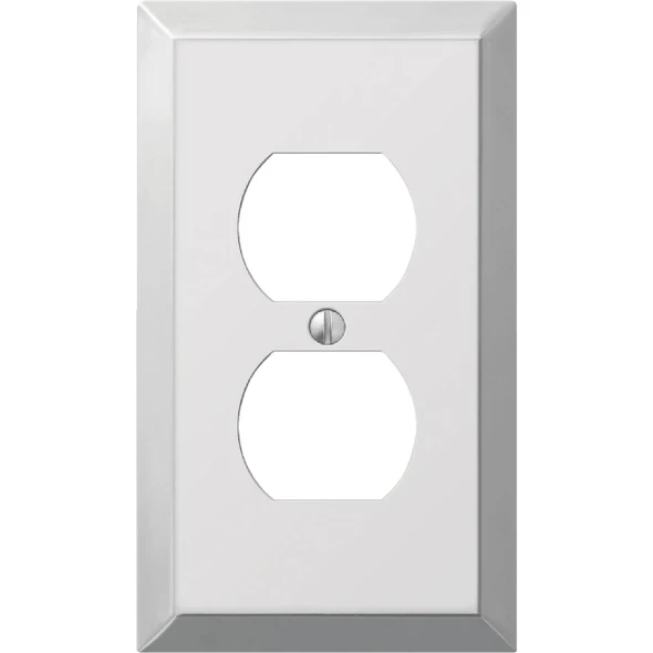 Amerelle 1-Gang Stamped Steel Outlet Wall Plate, Polished Chrome 161D