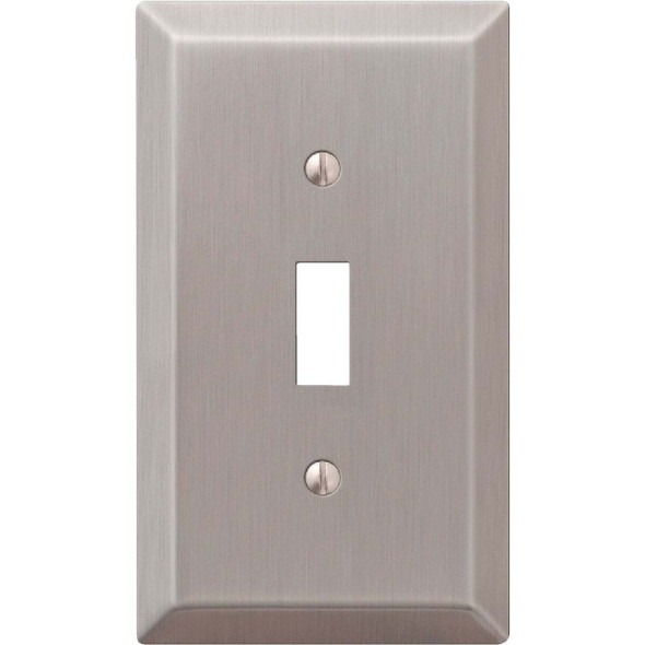 Amerelle 1-Gang Stamped Steel Toggle Switch Wall Plate, Brushed Nickel 163TBN
