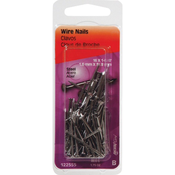 Hillman Anchor Wire 1-1/4 In. 16 ga Bright Wire Nails (1.75 Oz.) 122555