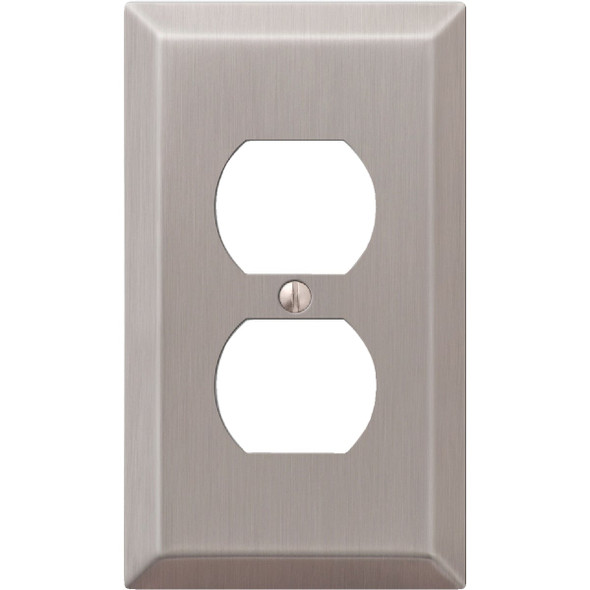 Amerelle 1-Gang Stamped Steel Outlet Wall Plate, Brushed Nickel 163DBN
