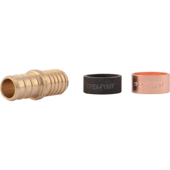 SharkBite Crimp Transition Low Lead 1/2 In. Polybutylene, Brass PEX Coupling