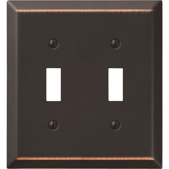 Amerelle 2-Gang Stamped Steel Toggle Switch Wall Plate, Aged Bronze 163TTDB Amerelle 2-Gang Stamped Steel Toggle Switch Wall Plate, Aged Bronze 163TTDB