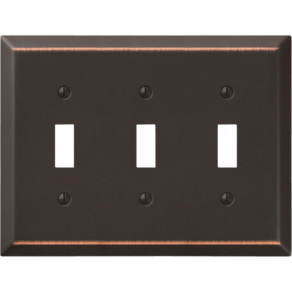 Amerelle 3-Gang Stamped Steel Toggle Switch Wall Plate, Aged Bronze 163TTTDB Amerelle 3-Gang Stamped Steel Toggle Switch Wall Plate, Aged Bronze 163TTTDB