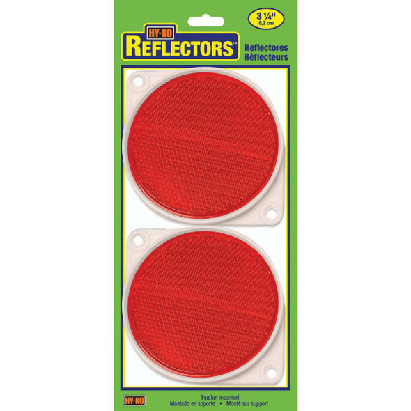 Hy-Ko 3-1/4 In. Dia. Round Red Bracketed Nail-On Reflector (2-Pack) CDRF-3R