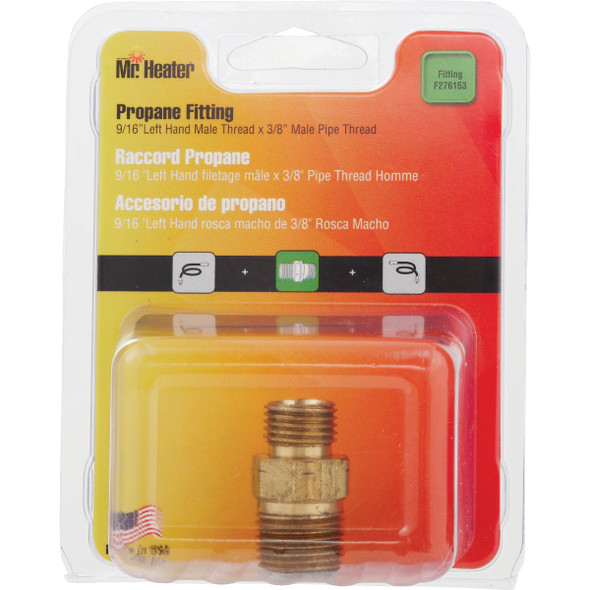 MR. HEATER 3-8 In. MPT x 9-16 In. LHMT Brass Male Pipe Fitting F276153 424986