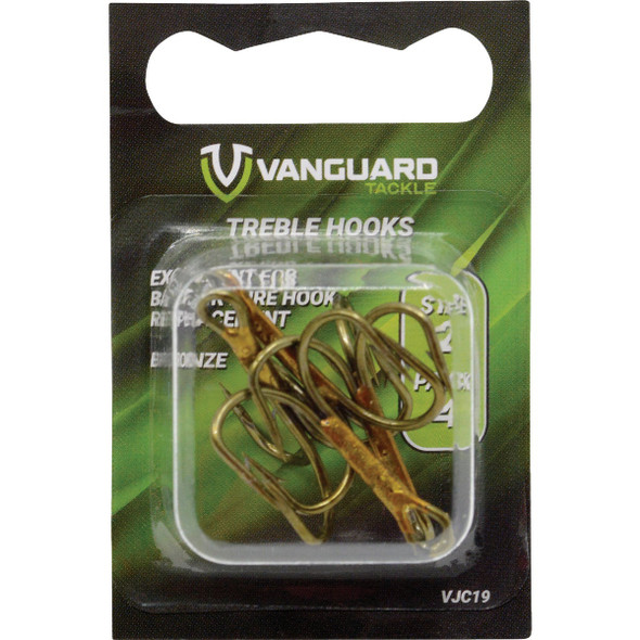 Vanguard Size 2 Bronze Treble Fishing Hook (4-Pack) VJC19