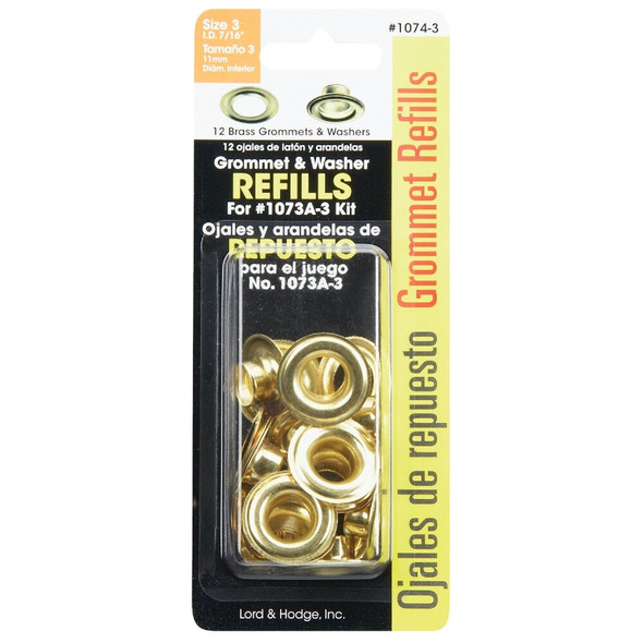Lord & Hodge 7-16 In. Brass Grommet Refills (12 Ct.) 1074-3 706640