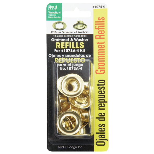Lord & Hodge 1-2 In. Brass Grommet Refills (12 Ct.) 1074-4 706882