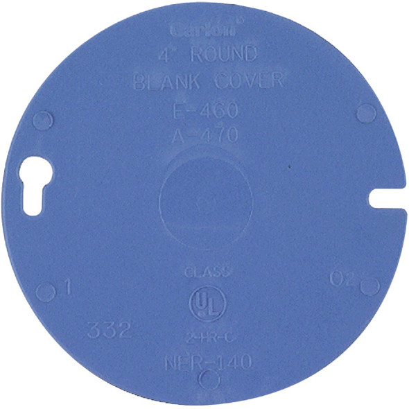 Carlon 4 In. Blank Blue Round Box Cover E460RCAR
