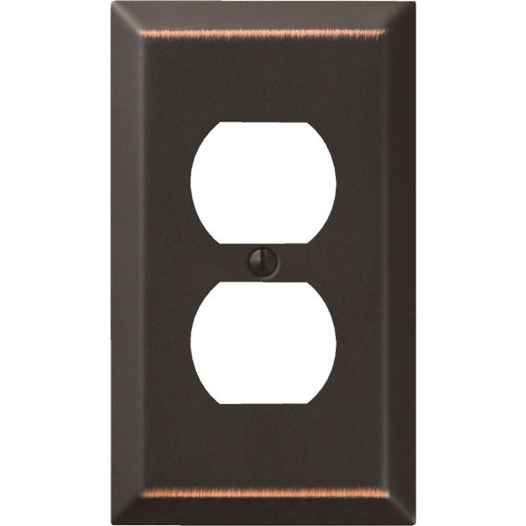 Amerelle 1-Gang Stamped Steel Outlet Wall Plate, Aged Bronze 163DDB