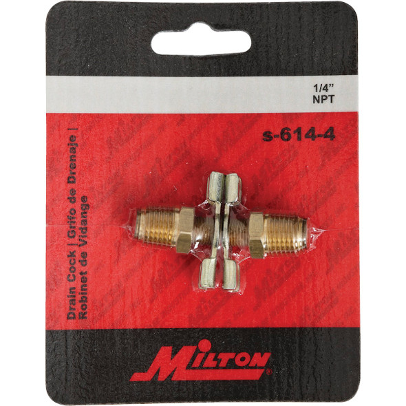 Milton 1-4 In. NPT Brass Drain Cock S-614-4 582778