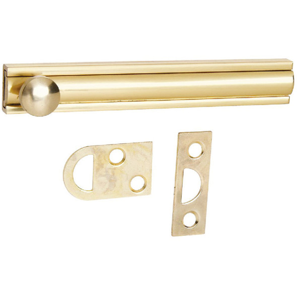 National Hardware Gallery Series 4 In. Polished Brass Door Surface Bolt N197-988