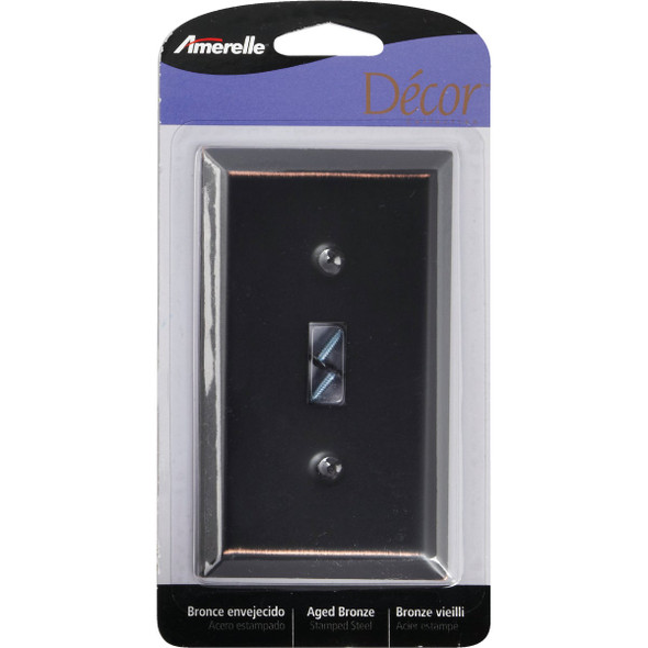 Amerelle 1-Gang Stamped Steel Toggle Switch Wall Plate, Aged Bronze 163TDB 526247