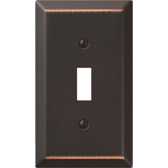 Amerelle 1-Gang Stamped Steel Toggle Switch Wall Plate, Aged Bronze 163TDB