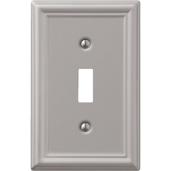 Amerelle Chelsea 1-Gang Stamped Steel Toggle Switch Wall Plate, Brushed Nickel Amerelle Chelsea 1-Gang Stamped Steel Toggle Switch Wall Plate, Brushed Nickel