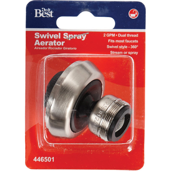 Do it 2.0 GPM Swivel Spray Aerator, Brushed Nickel 446501 446501