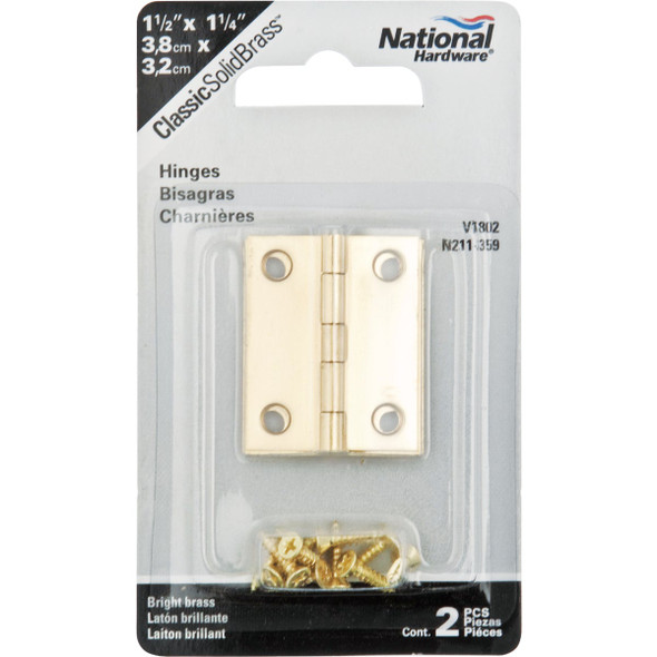 National Hardware 1-1-2 In. x 1-1-4 In. Brass Medium Decorative Hinge (2-Pack) N211-359 215877