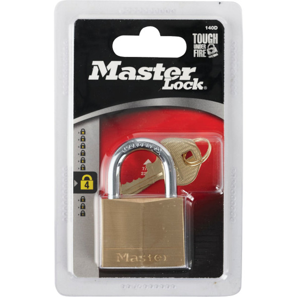 Master Lock 1-9/16 In. W. 4-Pin Tumbler Brass Keyed Different Padlock Master Lock 1-9/16 In. W. 4-Pin Tumbler Brass Keyed Different Padlock