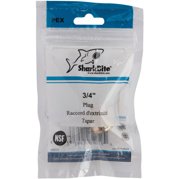 SharkBite 3-4 In. Barb Brass PEX Test Plug UC518LFA 466695