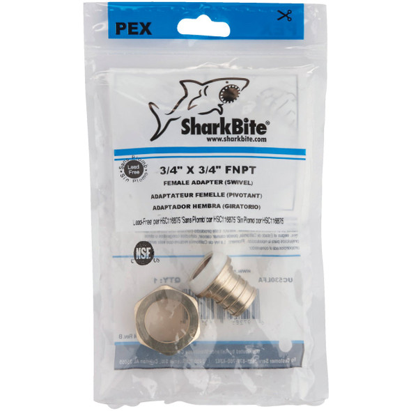 SharkBite 3-4 In. Barb x 3-4 In. FPT Brass PEX Adapter UC530LFA 466677