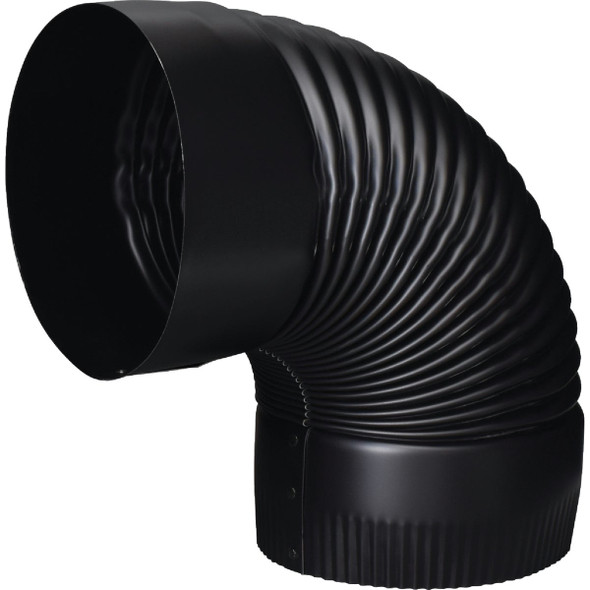 Imperial 24 Ga. 6 In. Black Corrugated Stove Pipe Elbow BM0023