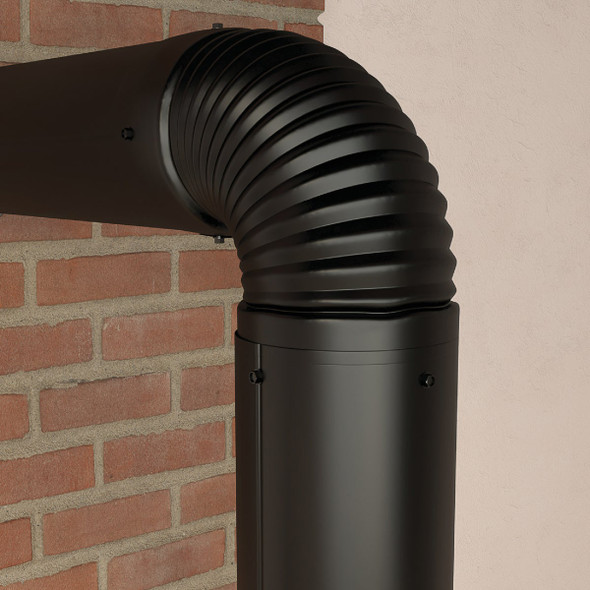 Imperial 24 Ga. 6 In. Black Corrugated Stove Pipe Elbow BM0023 441551