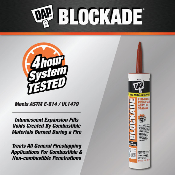 Dap Blockade 10.1 Oz. Fire-Rated Intumescent Sealant, Red 7079818858 795478