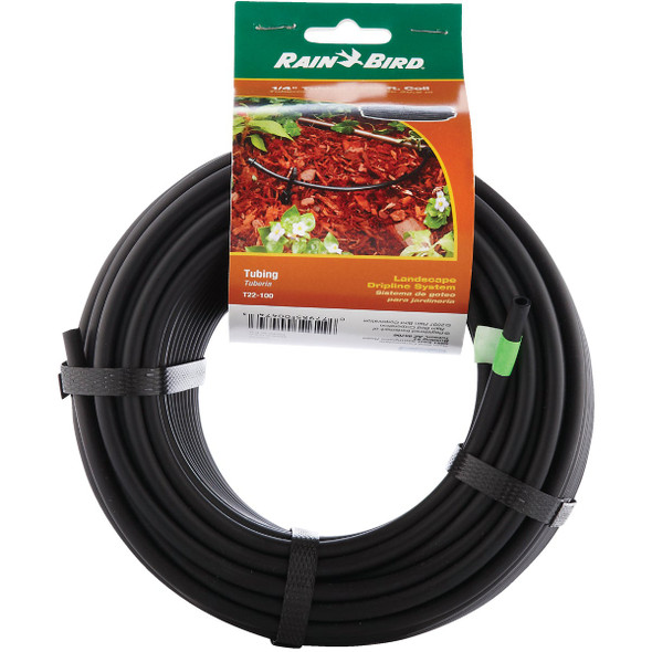 Rain Bird 1-4 In. x 100 Ft. Black Plastic Blank Drip Tubing T22-100S 714914