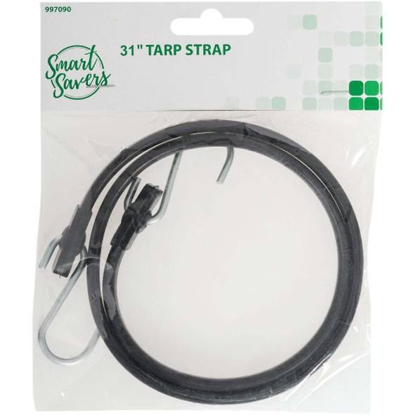 Smart Savers 5/8 In. x 30 In. Hook-to-Hook Rubber Tarp Strap, Black Pack of 12