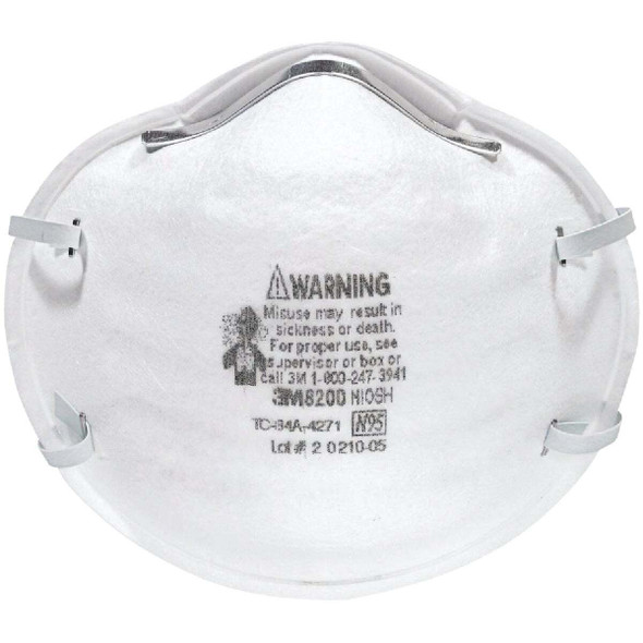 3M N95 Particulate Respirator for Sanding & Fiberglass 8200H10-DC