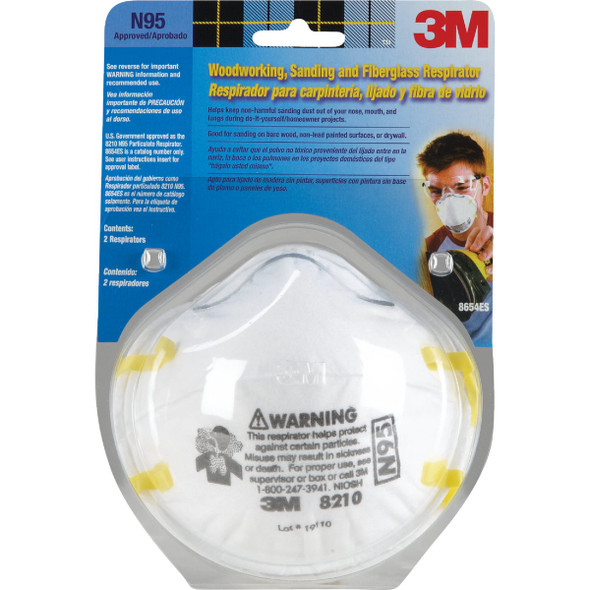 3M N95 Woodworking, Sanding and Fiberglass Respirator (2-Pack) 3M N95 Woodworking, Sanding and Fiberglass Respirator (2-Pack)