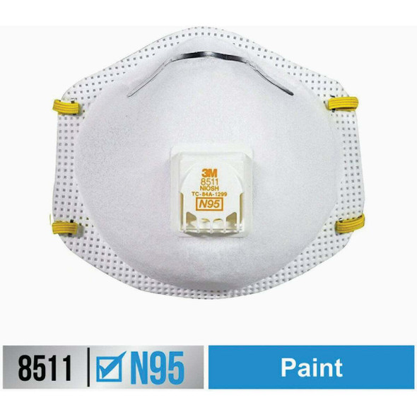 3M N95 Cool Flow Valve Respirator for Paint Prep 8511P1-DC-PS