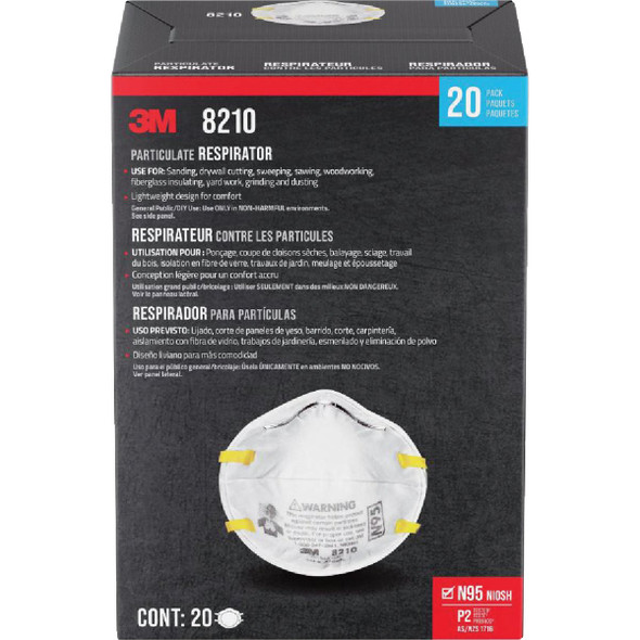 3M N95 Performance Particulate Respirator for Paint Prep (20-Pack) 8210P20-DC